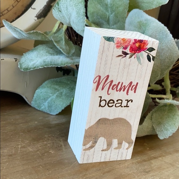 Last1❗️Rustic Farmhouse Wood Mama Bear Floral Sign - Picture 2 of 4